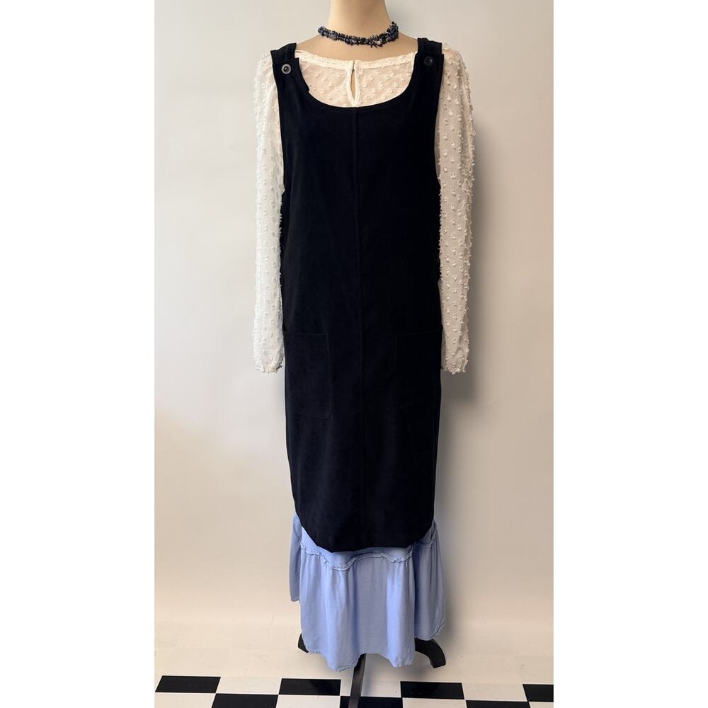 Vintage Ashley Copper Pinafore Jumper Dress Midi Med Oversized Velour‎ Lagenlook